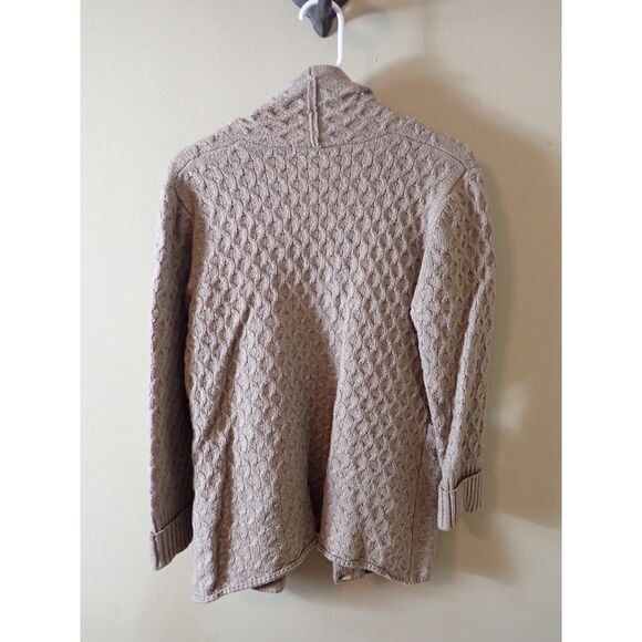Brixton Ivy Brown Long Cardigan Sweater Textured Knit M Open Front - Picture 2 of 9